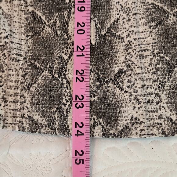 Doncaster Linen Blend Moto Jacket Wmn's Sz 16 Gray Brown Snakeskin print Blazer - Picture 10 of 16